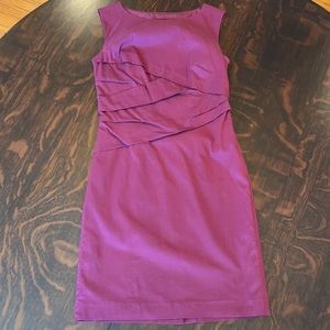 Ann Taylor Size 4 Sleeveless Midi Dress, Plum, stretch, work, office, draping